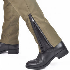 Ride Unmarked RoadVault riding pants — ankle zip open, army green