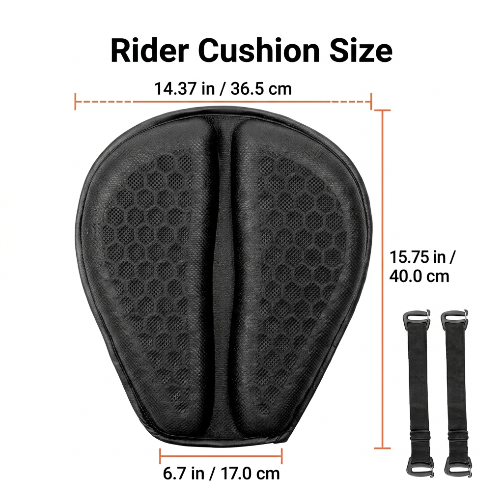 Passenger cushion size and dimensions